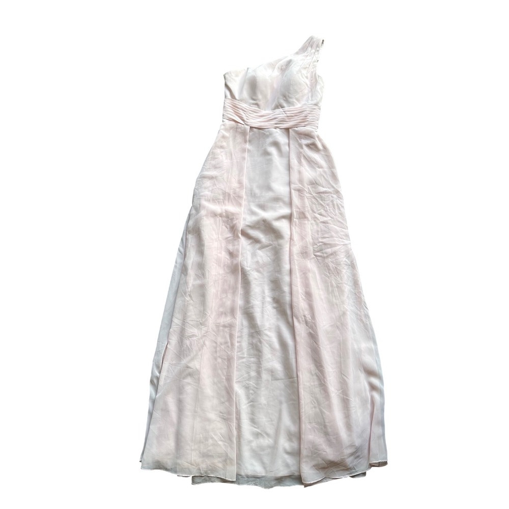 Azazie Blush Pink One Shoulder Chiffon Bridesmaid Formal Dress A4 Gown